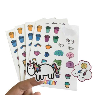 China Wholesale Custom Waterproof+Eco-friendly Various Cute Cute Kiss Cut Adhesive Paper Stickers Sheet for sale