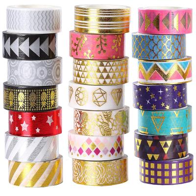 China Waterproof Printing Custom Make Printed Gold Foil Washi Tape Shinnying Paper and Custom Color Washi Tape Rose Gold Foil Stamp Custom for sale