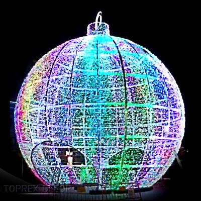 China Programmable DMX control Toprex led outdoor light dmx ip65 lighting programmable smart led giant sphere pattern christmas light for sale