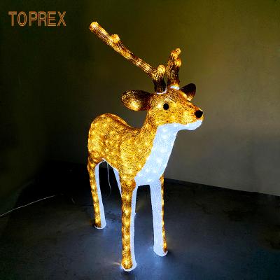 China Custom New Style Outdoor Decoration Led Lit Acrylic Christmas Decorations Reindeer Pattern Lights 3d for sale