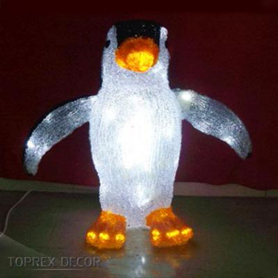 China Durable Acrylic Led Light Stand Up Penguin Led Acrylic Outdoor Christmas Decorations for sale