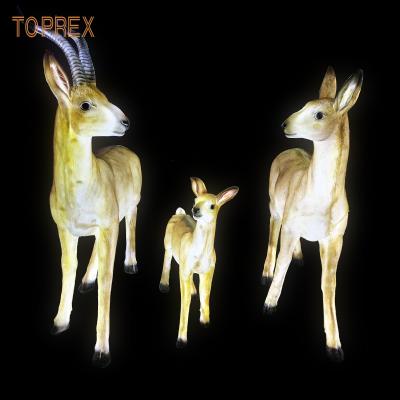 China Toprex Regular Life Size Antelope 3d Resin Waterproof Christmas Light Outdoor Animals for sale