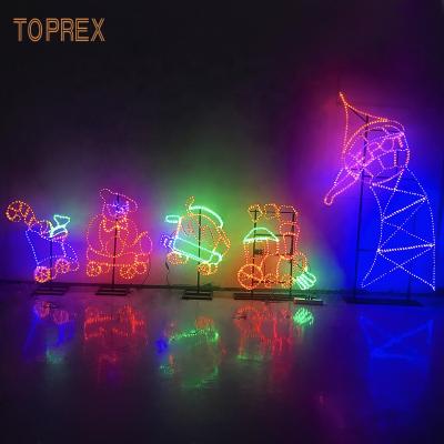 China Import LED 2d chip festival event decor RGB color cartoon effect factory price Christmas pattern light for sale