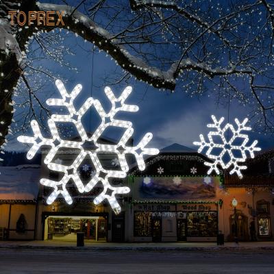 China Personalized Toprex Christmas Decorative Outdoor Rope Snowflake Wall Pattern 2d Wall Pattern Led Light Multi Color for sale