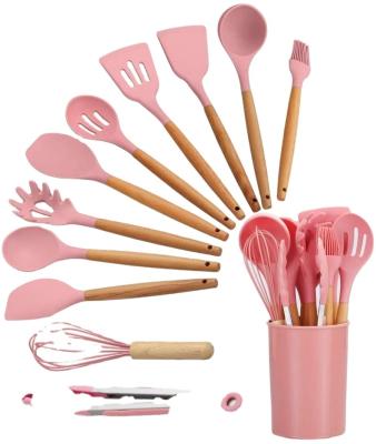 China Viable Factory Wholesale Kitchen Utensils Silicone Heat Resistant Cookware Set Nonstick Cookware Kitchen Accessories for sale