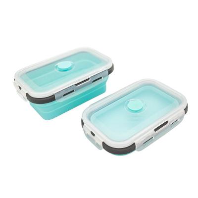 China Cool Wholesale Silicone Lunch Box Portable Folding Food Grade Microwave Food Storage Container Kitchen Bento for sale