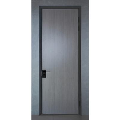 China Water Proof Customized Gray Aluminum Wood Frame Paint Free Door For Front Entry for sale