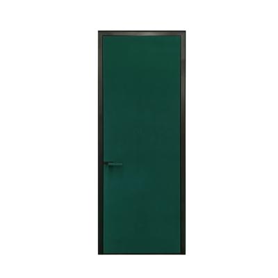 China Water Proof Customized Green Aluminum Wood Sliding Door With Leather Bedroom for sale