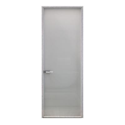 China Luxury Aluminum Minimalist Water Proof Narrow Wood Interior Door With Frameless Edge for sale