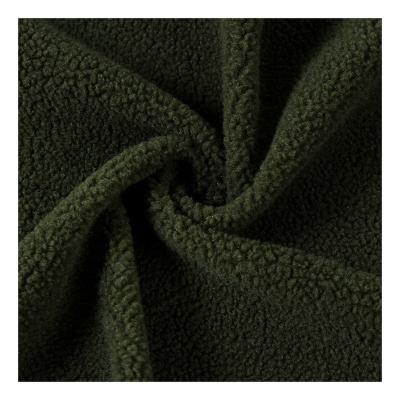 China Tear-Resistant Plain Dyed Plain Brushed Sherpa To Shear Fabric For Winter Garment for sale