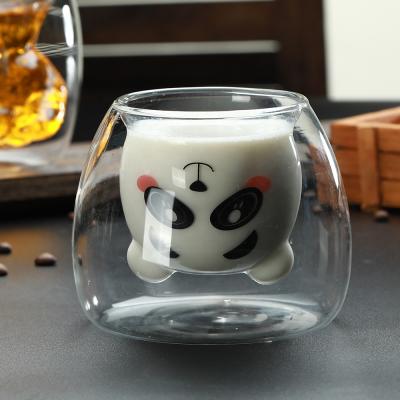 China Wholesale Custom Viable Unique Animal Double-Layer Animal Coffee Tea Borosilicate China Cup Glass Coffee Mug,Christmas Gifts for sale