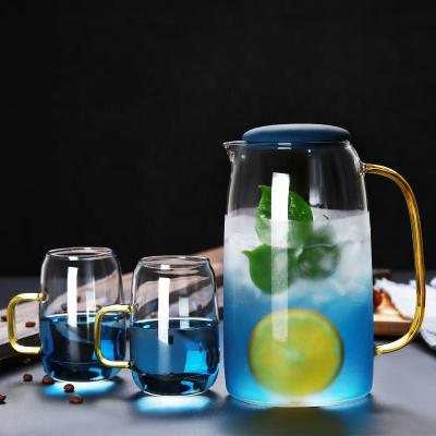 China Wholesale viable pyrex glass pitcher heat resistant glass water jug ​​with lid glass water jug for sale