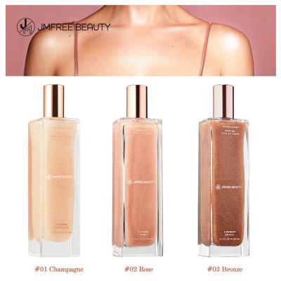 China Daily Life JMFREE Private Label Custom Highlighter Makeup Liquid Glitter Shimmer Bronze Dry Oil Body Shimmer Oil for sale