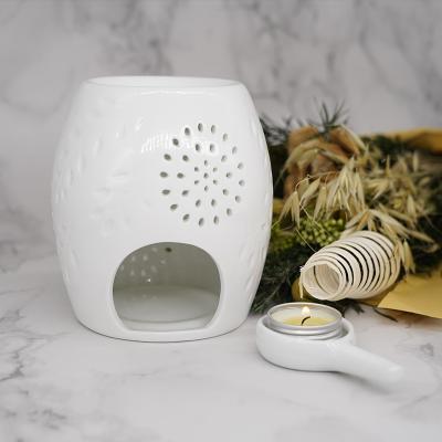 China Chinese Wholesale Custom Ceramic Candle Warmer Natural Essential Oil Incense Fragrance Wax Melt Burner for sale