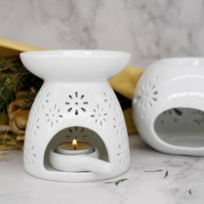 China Chinese Wholesale Luxury Incense Heater Tealight Oil Candle Holder Ceramic Incense Aroma Wax Melts Burner for sale