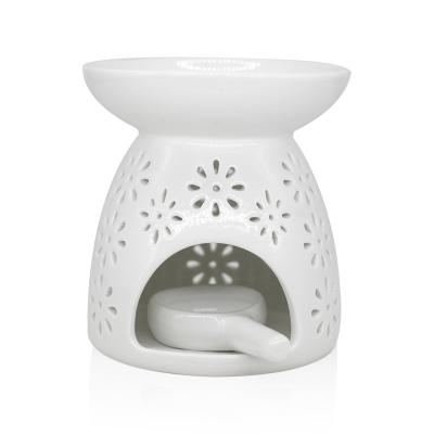 China New Design Oil Fired Burner Cast Iron Chinese Ceramic Home Decoration Incense Scented Soy Wax Censer for sale