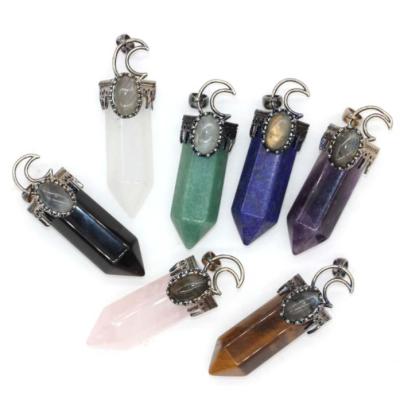 China Special Gifts High Quality Crystal Necklace Conical Pendants New Design Natural Healing Colorful Raw From Europe for sale