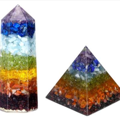 China Wholesale Natural Europe Set 7 Chakra Healing Stones Reiki Chakra Gemstone Healing Crystals Pyramid Stone for sale