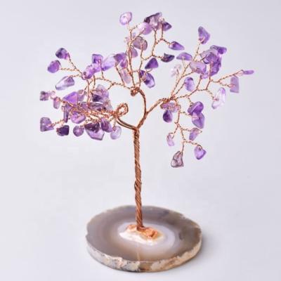 China Europe Custom Heal Crystal Gem Money Tree For Chakra Healing Feng Shui Wealth Prosperity Fortune Good Luck for sale