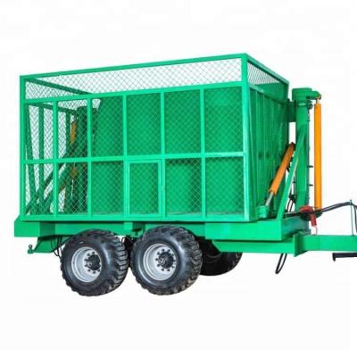 China Hydraulic System 10 Ton Tipping Sugarcane Trailer For 160hp Tractor for sale