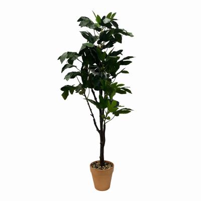 China Potted Plants 140CM Tall High Quality Wholesale Plastic Artificial Tree For Office Garden Decoration for sale