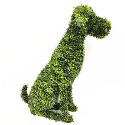 China Wholesale Plastic Artificial Dog Topiary Animals Boxwood Wire Topiary Frame For Garden Decoration for sale