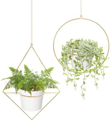 China Wall Hanging Ceramic Flowerpot Plant Plastic Custom White Flower Pots For Home Interior Decoration for sale