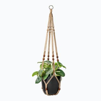 China Plastic Plastic Pot Planter Flower Plant Chain Basket Planter Rack Hanging Plants Flower Pots Garden Balcony Decor for sale