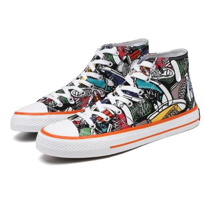 China Wholesale Anti-Smell Casual Shoes Men Sneakers Custom Printed High Top Canvas Shoes Men for sale