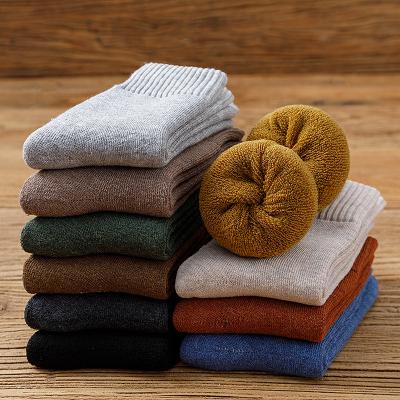 China Antibacterial Warm Cheap Women's Mid Sale Cotton Solid Socks Shear Leisure Winter Towel Socks for sale