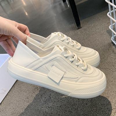 China Summer White Thick-soled Casual Shoes Women Anti-odor Shoes Genuine Leather White Sneakers for sale