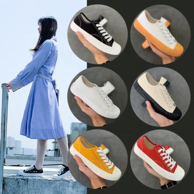 China Wholesale Anti-Smell Canvas Shoes Sneakers Lace Up Cheap Flats Women Casual Shoes for sale