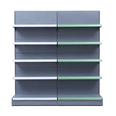 China Double Sided Heavy Duty Supermarket Shelves /Store Metal Display Racks /gondola Shelving OEM for sale