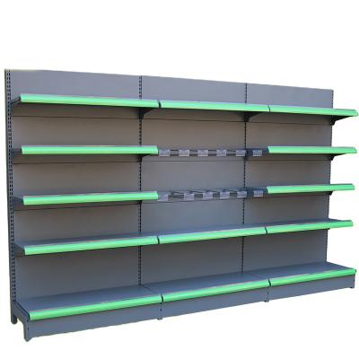 China Double Sided Heavy Duty Supermarket Shelves /Store Metal Display Racks /gondola Shelving OEM for sale