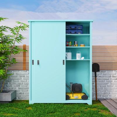 China Japan CKD Easily Collected Outdoor Waterproof Metal Garden Storage Cabinet for sale