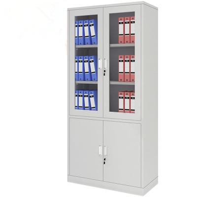 China Steel Filing Cabinet 4 Glass Door Closet Design Household Filing Cabinet Office Storage Cabinets With Door for sale