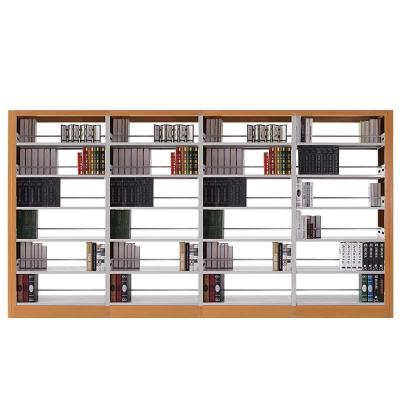 China Modern Book Shelves Knock Down Stainless Steel Rack Wooden Book Shelves for sale