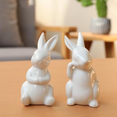 China Wholesale hot minimalist modern white variform ornaments rabbit light sale decoration living room TV cabinet home accessories for sale