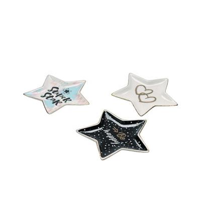 China Home Creative Five-pointed Star Jewelry Dish Decorative Trinket Tray Jewelry Plate Holder Organizer for sale