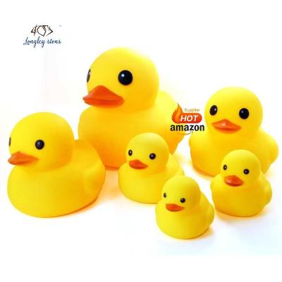 China Toy Wholesale Bulk Lot Baby Duck Toy Sounds Tiny Mini Yellow Bath Water Compression Dabbling Rubber Duckies with BB Whistle for sale