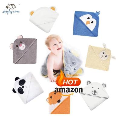 China Amazon Hot Sale QUICK DRY Factory Custom Design Bamboo Hooded Baby Towel Sets for sale