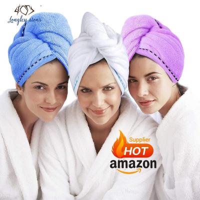 China Customized Logo Women Microfiber Dry Hair Super Absorbent QUICK DRY Customized Turban for sale