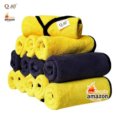 China High Quality Custom Made QUICK DRY Thicken Cleaning Cloth Quick Dry Microfiber Car Wash Coral Towel for sale