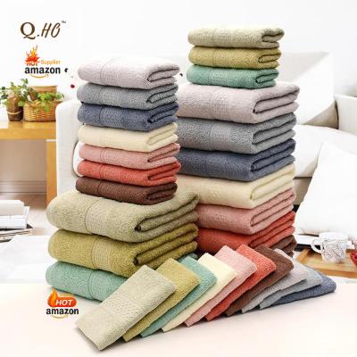 China Wholesale Hot Sale QUICK DRY Custom Acceptable Wholesale Hot Sale 100% Cotton Hotel Cotton Bath Hand Face Towel Set Private Label Private Label for sale