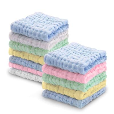 China New Design QUICK DRY Absorbent Solid Color Newborn Baby Cotton Towel Burp Cloth Muslin Muslin Organic Cotton Gauze Washcloth For Baby for sale