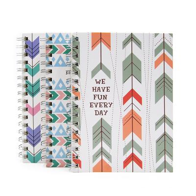 China Wire Binding Fashion Matt Lamination Notebook Paper School Spiral Notebook Printed With Highlight UV Coating for sale