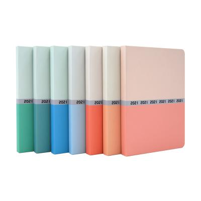 China Hardcover Day to Page Diary 2021 Promotional School Supplies Hardcover Diary Notebook Pastel Color A5 for sale