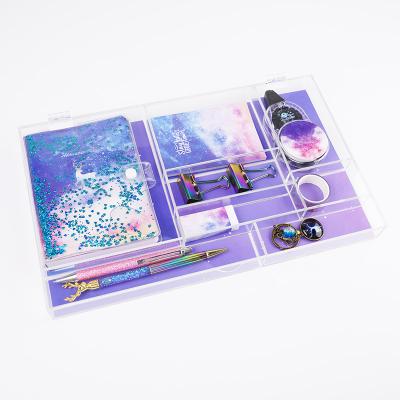 China Printed Foil Stamp Stationery Sets Notebook Sets Glitter A6 Hardcover Book Notebook with Notepad and Gift Set for sale