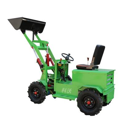 China New construction material stores 2023 style energy high efficiency tractors mini four wheel drive electric loader with front end loader for sale