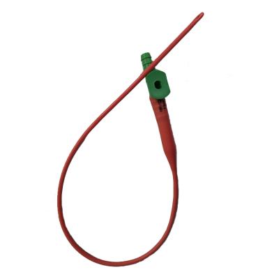 China Medical Sterile Red Silicone Coated Natural Latex Suction Tube Suction Catheter with Control Valve for sale